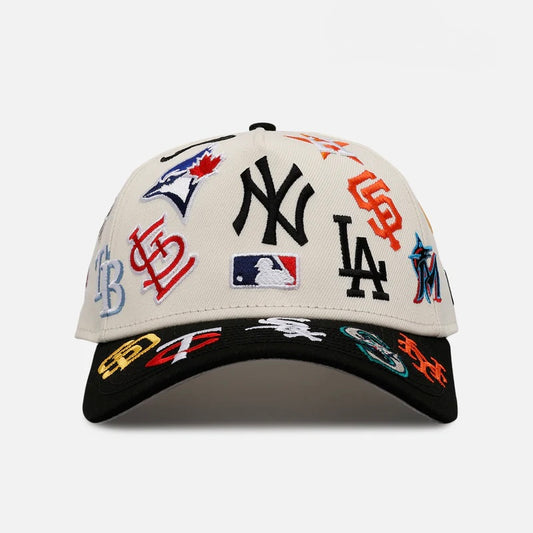 New Era 9forty A Frame MLB All Over White and Black