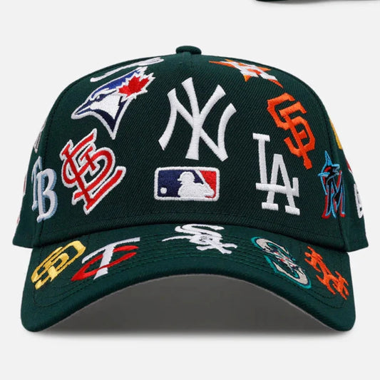 New Era 9forty A Frame MLB All Over Dark Green