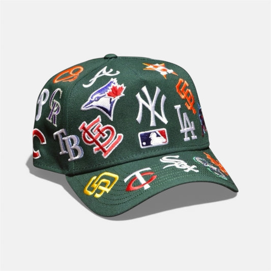 New Era 9forty A Frame MLB All Over Dark Green