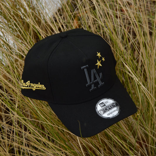 New Era 9forty A Frame Los Angeles Dodgers Black Gold Stars