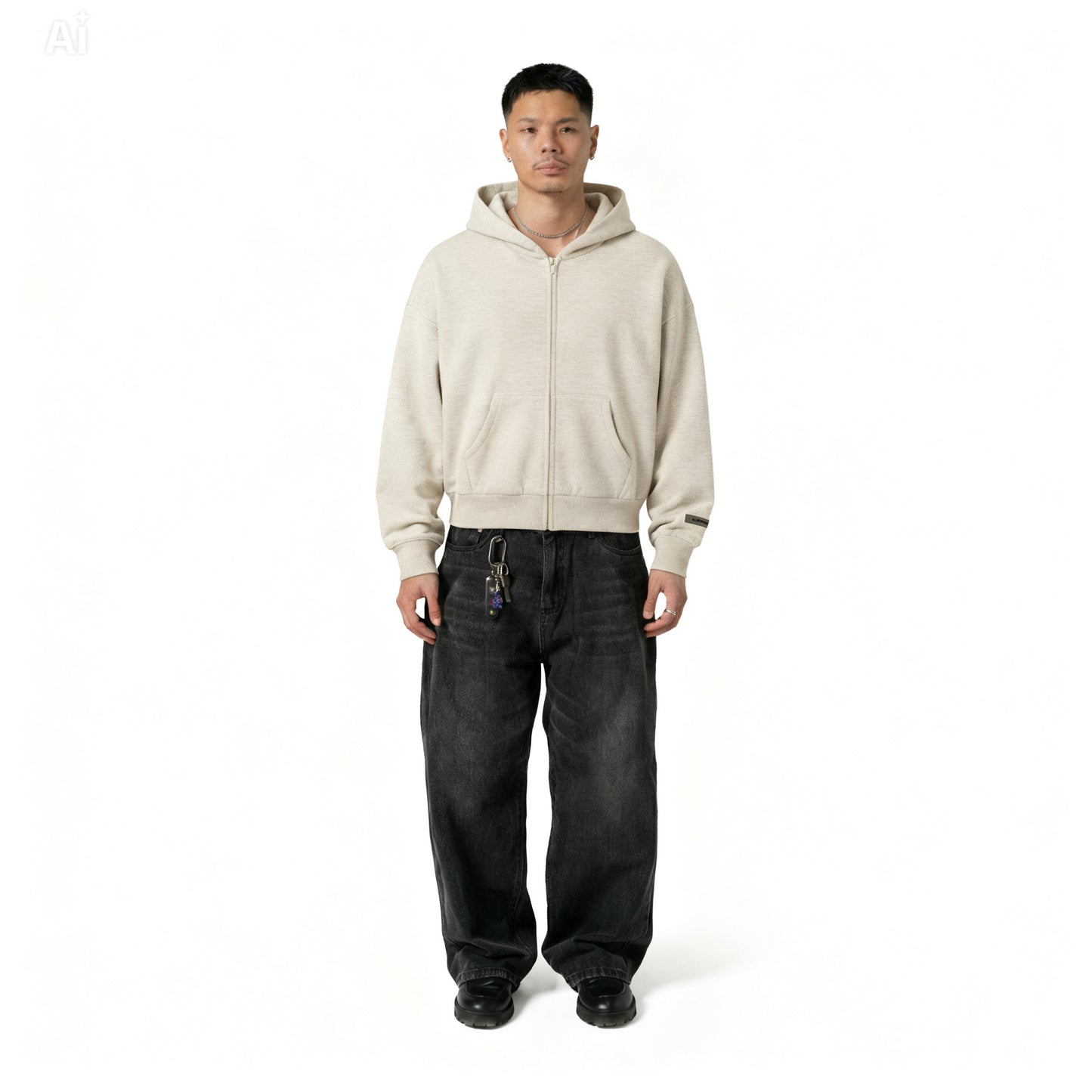 Essential Fear Of God Hoodie Zip White